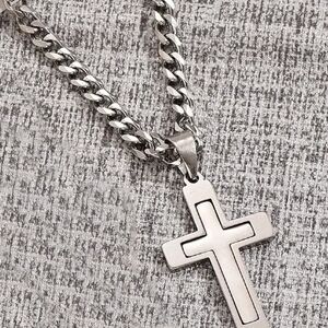 Silver Cross Pendant Necklace